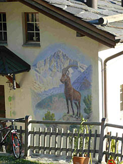 Wandbild Steinbock Ansicht Hauswand (35 K)